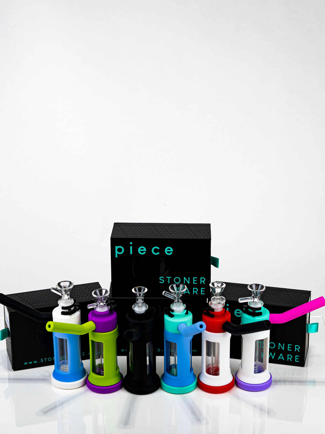 Stoner Ware Perc Silicone Waterpipe - Glass Modular | Assorted 6 Colors