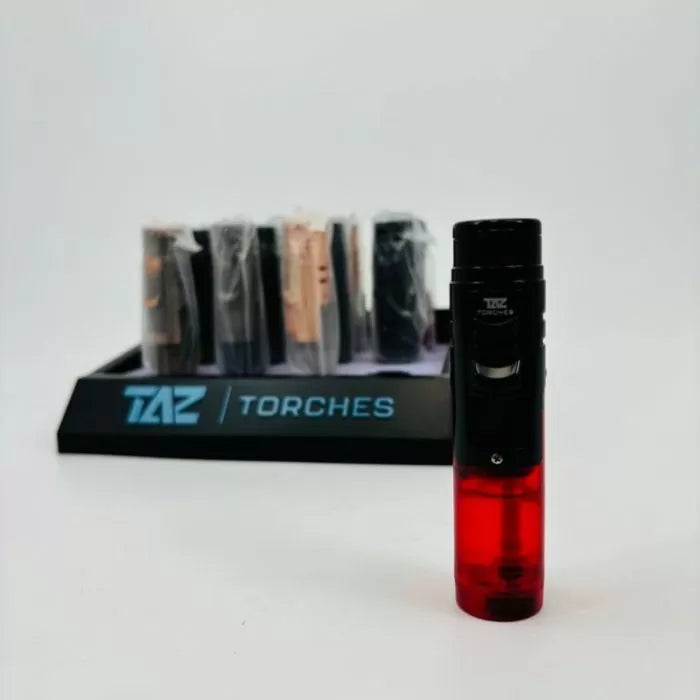 TAZ - Torch with Flame nozzle on the top | Half Transparent body | 12 Units / Display | Display Main image