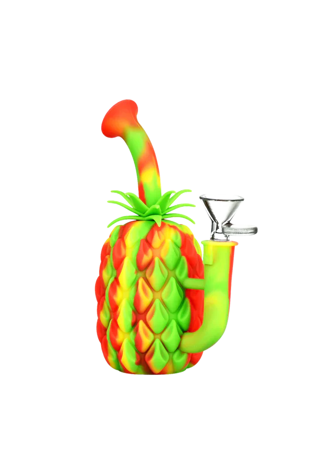 Pineapple Style  Silicone Waterpipe With Glass Bowl | Assorted 5 Colors