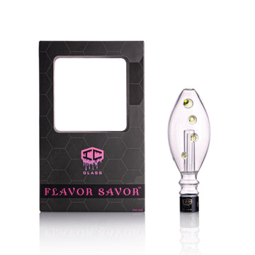 IC GLASS - Flavor Savor | Includes Titanium, Ceramic & quartz Tip with protector, drip bottle & Glass bucket | Comes with Adapter for HUNI BADGER | ICNC1046