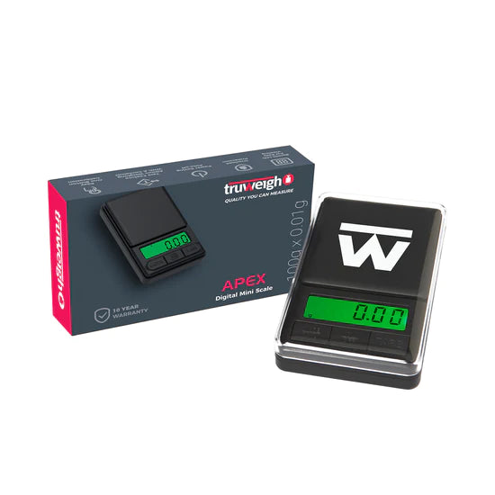 Truweigh APEX Digital Mini Scale - 100g x 0.01g & 1000g x 0.1