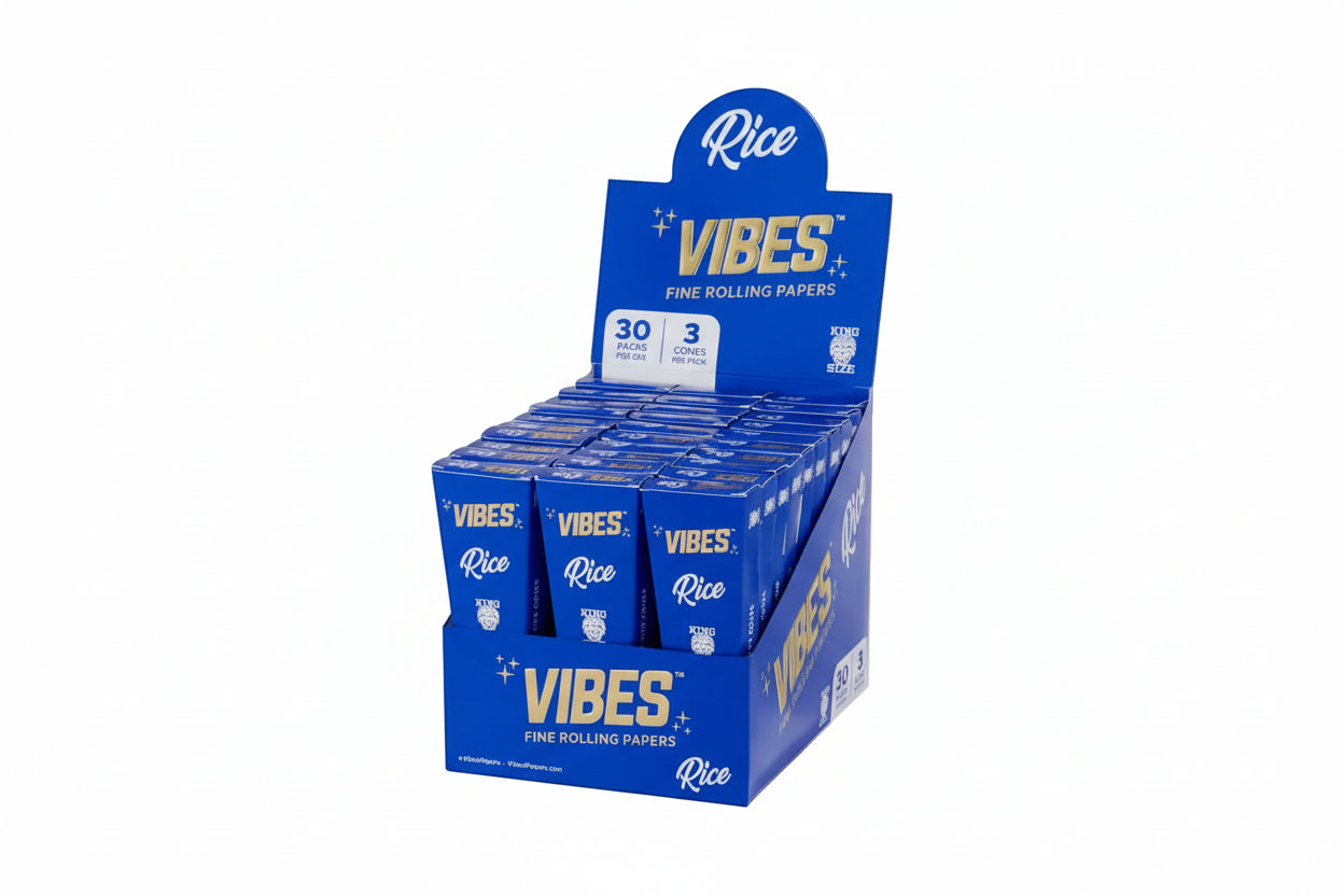 VIBES King Size Pre-Rolled Cones | 30 Pack Box | 3 Cones Per Pack Main image