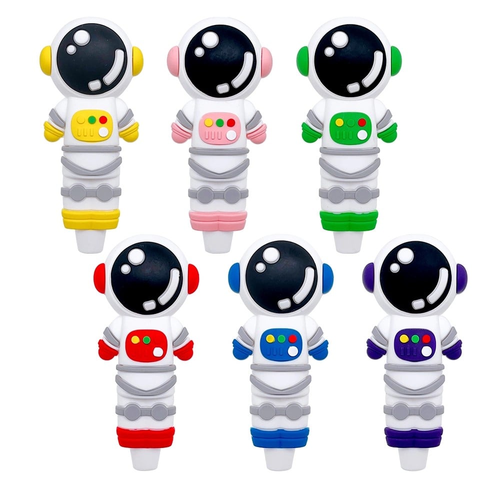 Silicone - 4.5" Astronaut Shaped Hand Pipe | 5 Units / Pack | Pack Secondary image