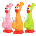 Silicone - 6.8" DAB Rig Silicone Water Pipe | Screaming Chicken Water Pipe | Single Unit