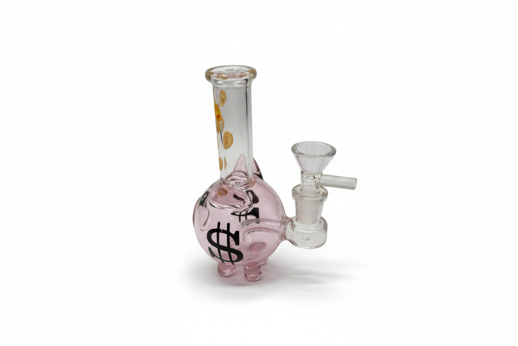 Dollar sign piggy bank glass water pipe by Epic