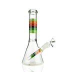 Waterpipe with Layered Colorful Lines on Neck and Swirl Pattern on Bottom - Glow in the Dark | WP5324