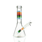 Waterpipe with Layered Colorful Lines on Neck and Swirl Pattern on Bottom - Glow in the Dark | WP5324