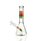 Waterpipe with Layered Colorful Lines on Neck and Swirl Pattern on Bottom - Glow in the Dark | WP5324