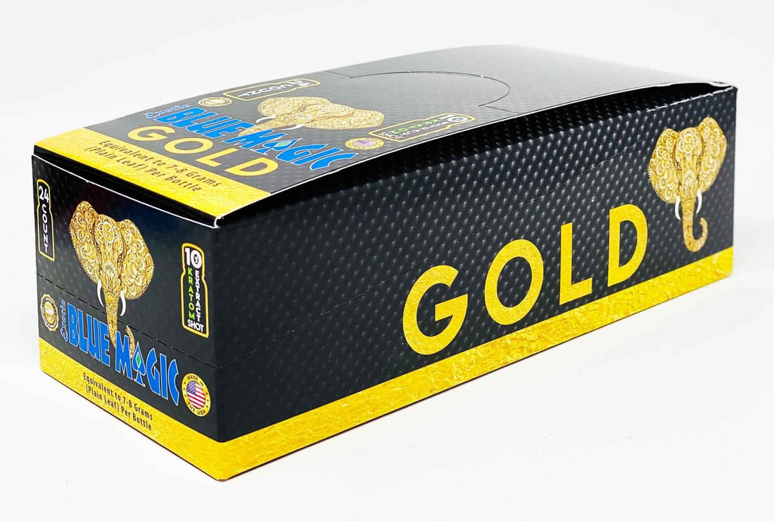 Exotic Blue Magic - Gold 10ML Extra Shot | Full Spectrum Kratom Extract | 24 Bottles/Box