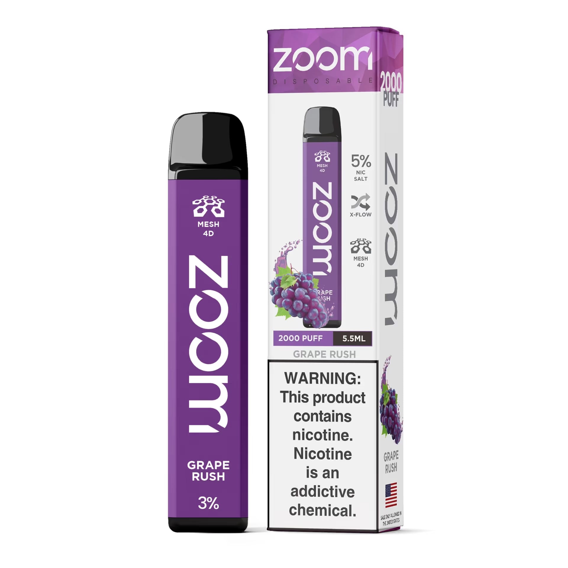 ZOOM Disposable | 2000 Puffs | 5.5ML | 3% Nicotine